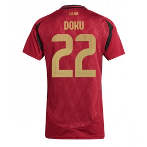Fotbalové Dres Belgie Jeremy Doku #22 Dámské Domácí Oblečení ME 2024 Krátký Rukáv